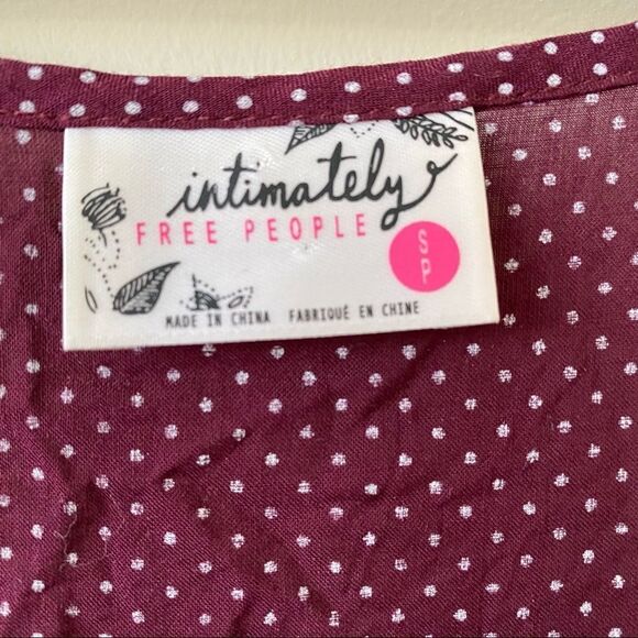 FREE People-Burgundy Polka Dot Sheer Tunic Dress - Picture 9 of 10